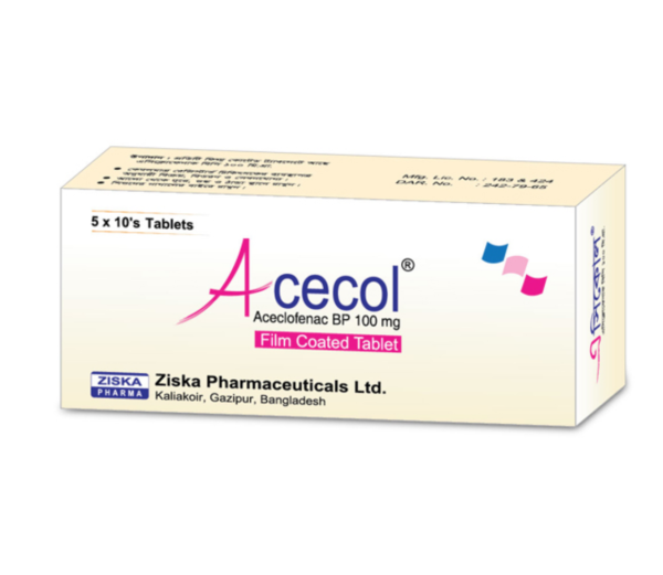 Acecol (Aceclofenac) 100 Tab - Image 2