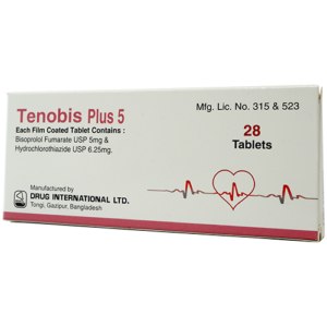 Tenobis Plus (Bisoprolol & Hydrochlorothiazide) 2.5mg+6.25mg