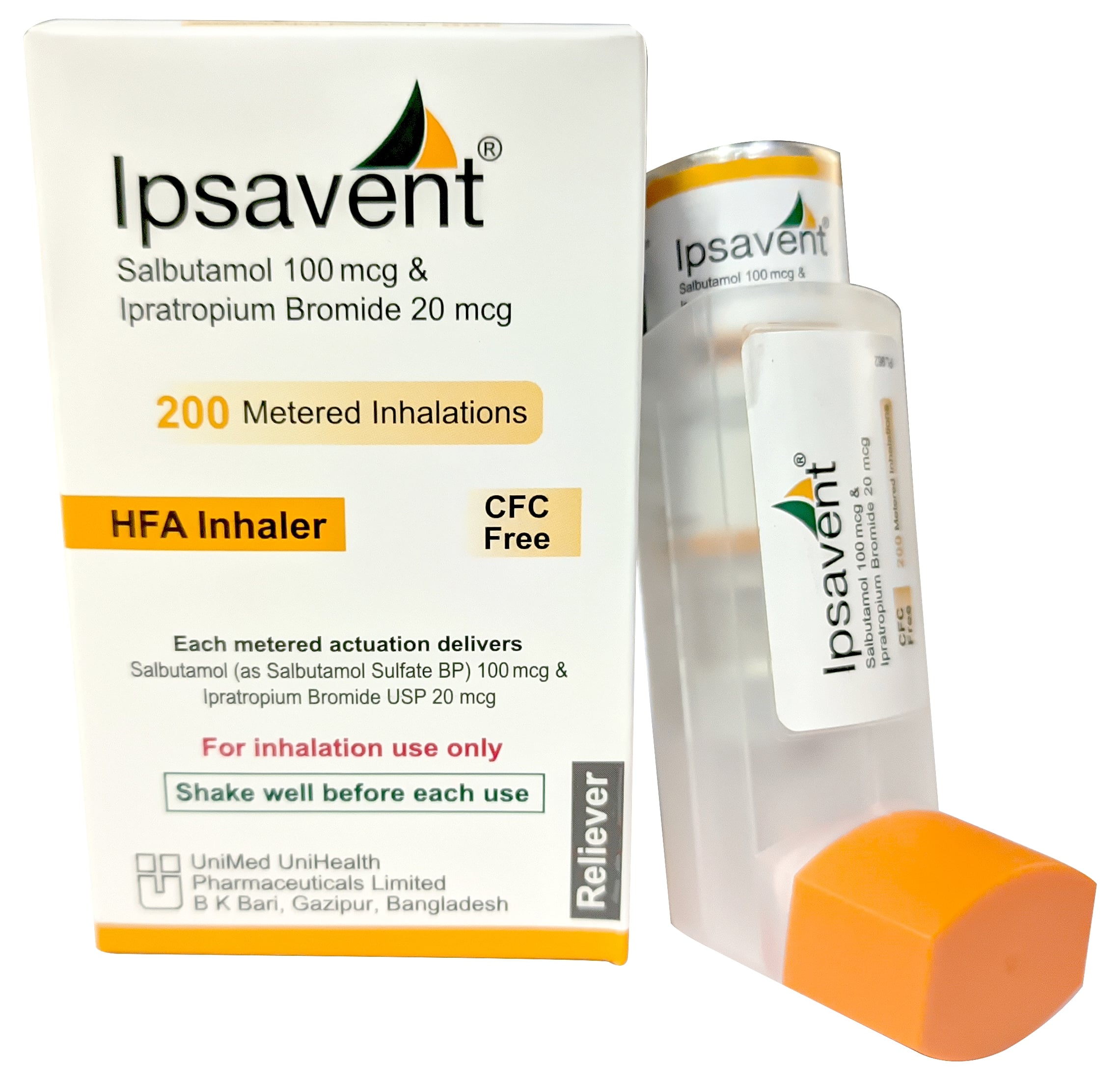 IPSAVENT HFA (Ipratropium Bromide and Salbutamol) 100mg